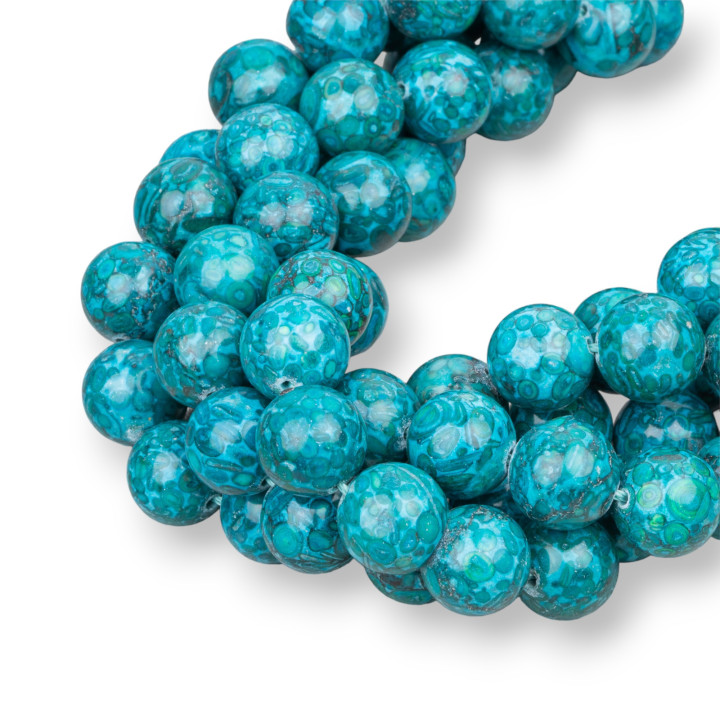 Agate Océanique Turquoise Lisse Ronde 12mm