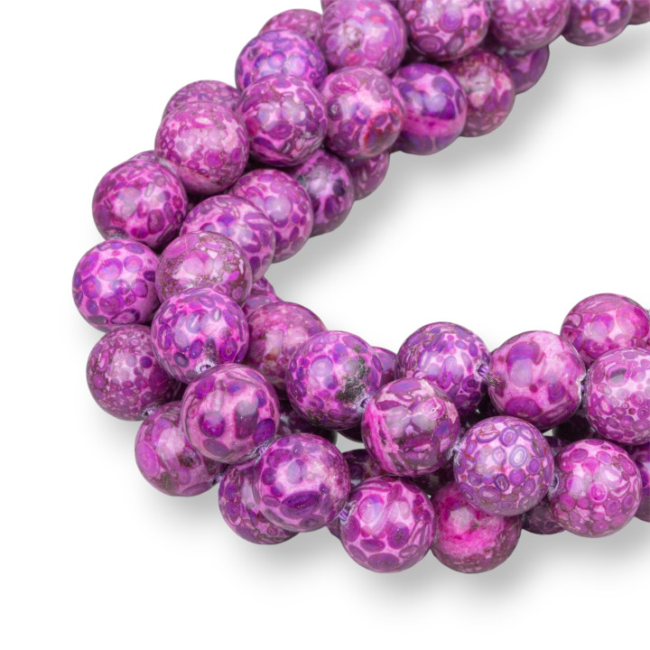 Agate Océan Violette Ronde Lisse 10mm