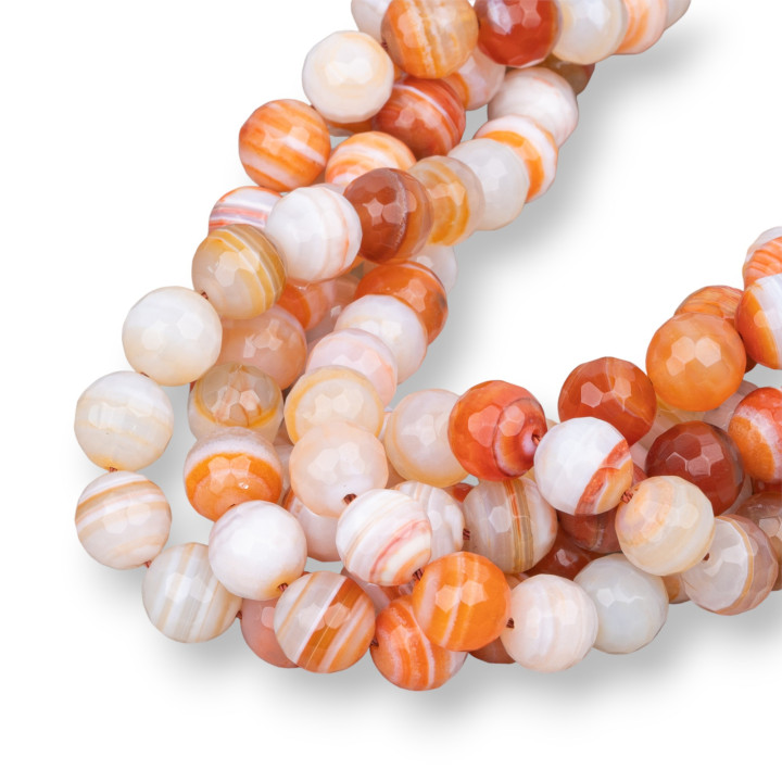 Faceted Striated Carnelian 20mm