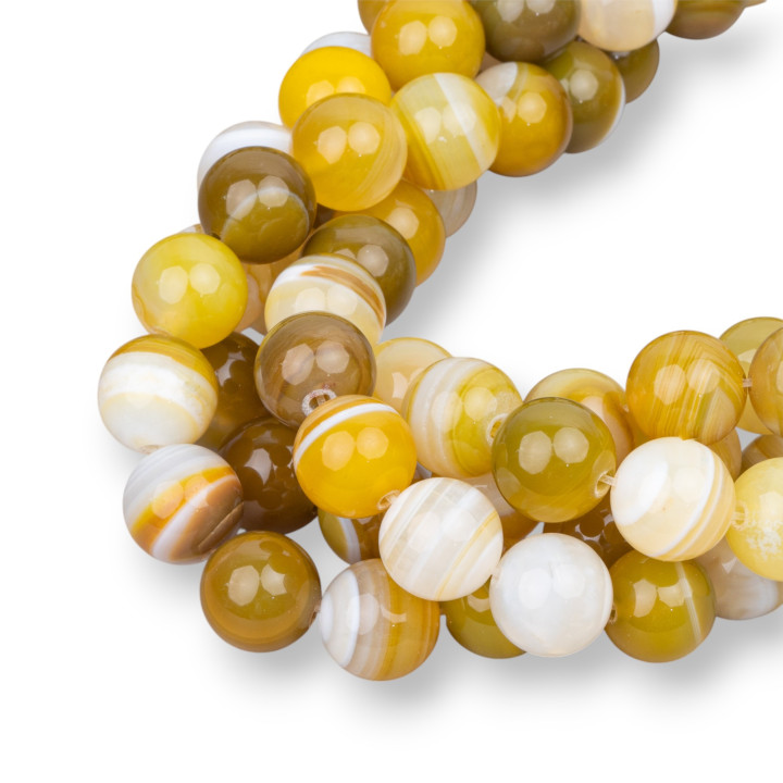 Agata Pomelo Striata rund glatt 12mm