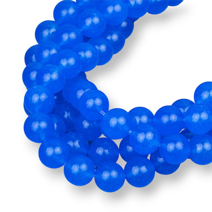 Jade Bleu Glacé Rond Lisse 12mm