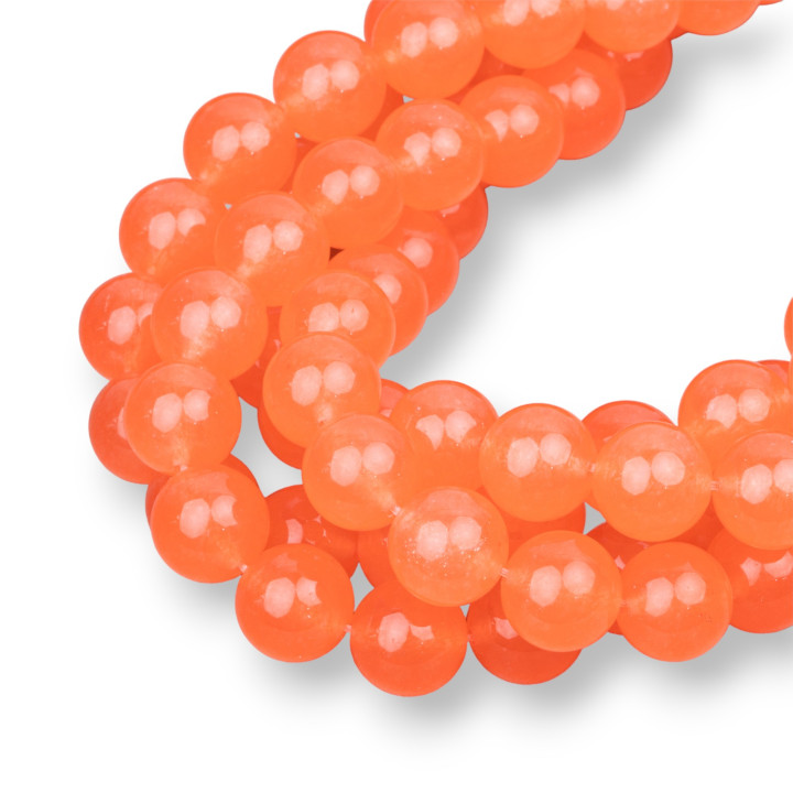 Icy Jade Pink Grapefruit rund glatt 14mm