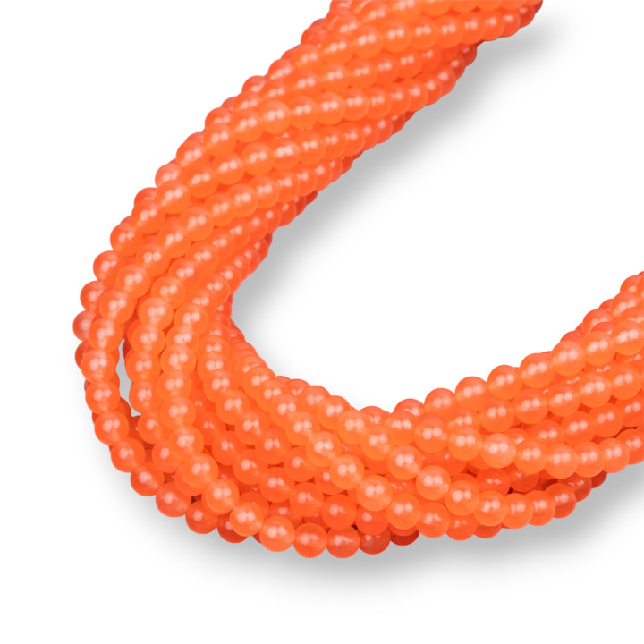 Icy Jade Pink Grapefruit glatt rund 4mm