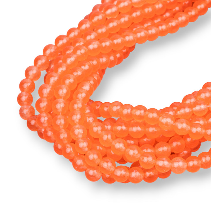 Icy Jade Pink Grapefruit rund glatt 6mm