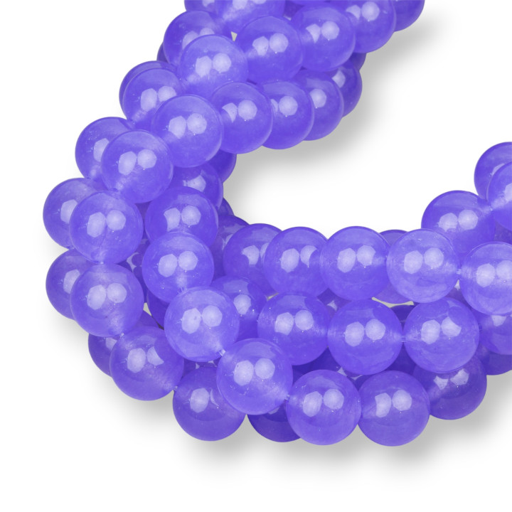 Icy Jade Violet Rond Lisse 12mm