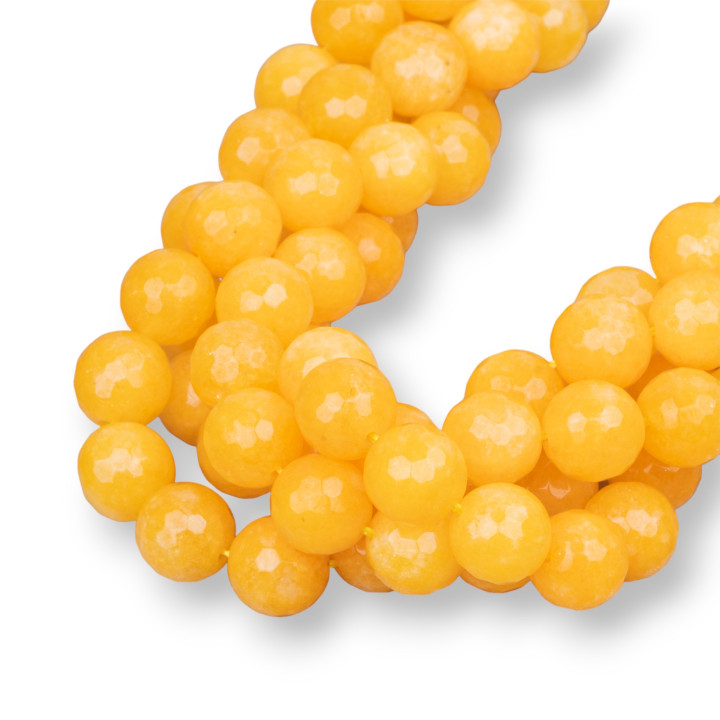 Facettierte gelbe Jade 14mm