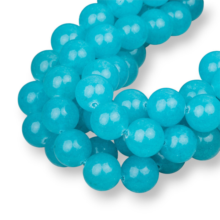 Glatte Runde Türkis Jade 10mm Hellblau