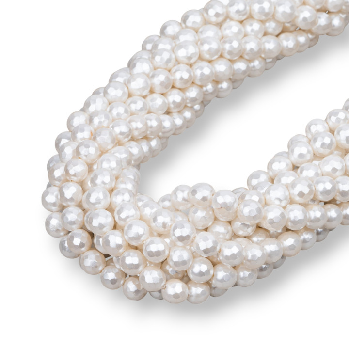 White Mallorca Pearls Faceted 08mm
