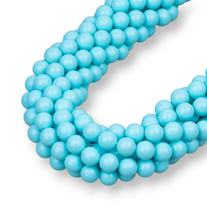 Perlas de Mallorca Turquesa Liso Redondo 08mm