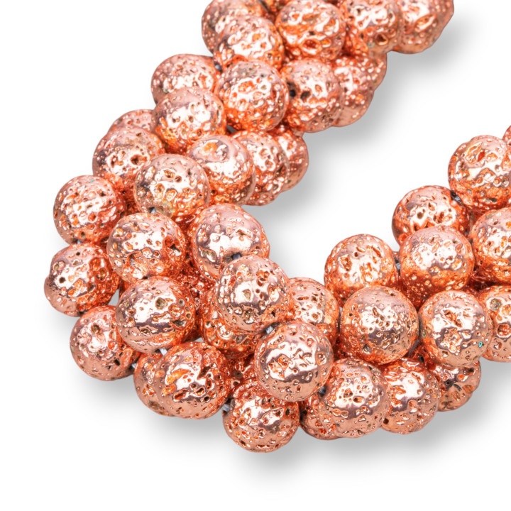 Rose Gold Plated Lava Stone 10mm