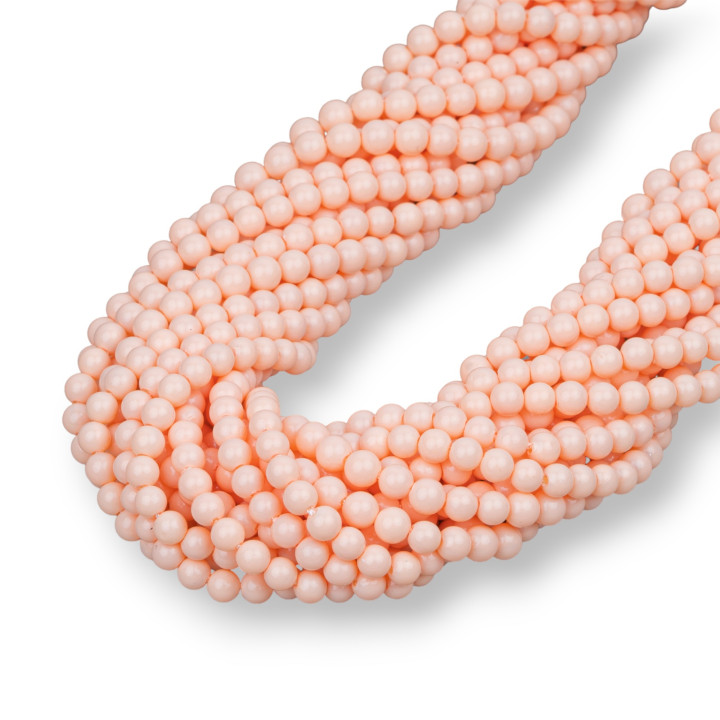 Smooth Round Pastel Pink Majorca Pearls 04mm