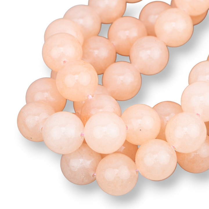 Runde glatte rosa Jade 18mm intensiv