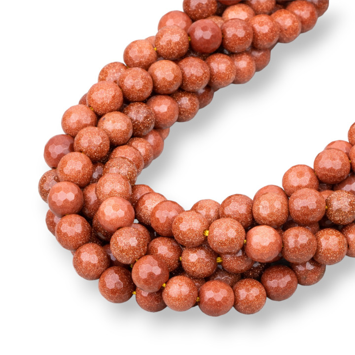 Faceted Gold Sun Stone 08mm