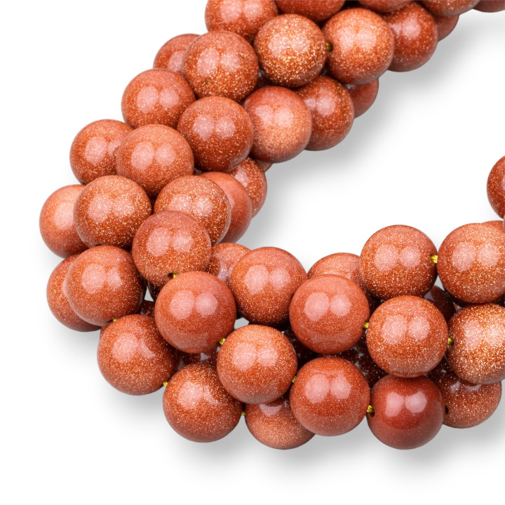 Pietra Del Sole Gold Rund Glatt 10mm