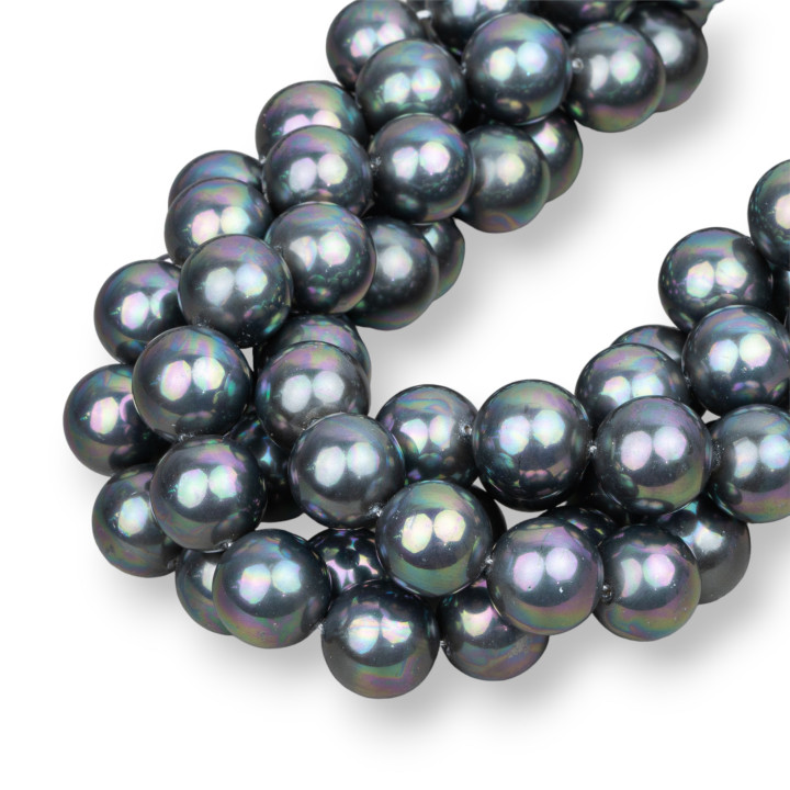 Perles de Majorque Gris Tahiti Ronde Lisse 12mm