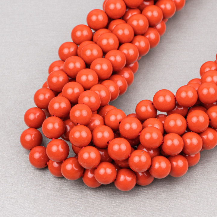 Sardinian Red Coral Paste Round Smooth 06mm