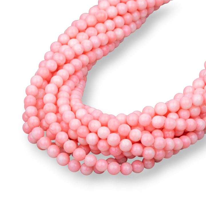 Ροζ Bamboo Coral Στρογγυλό Λείο 05mm