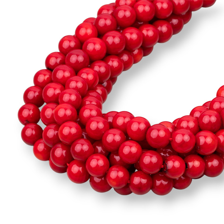 Corail Bambou Rouge Rond Lisse 07mm
