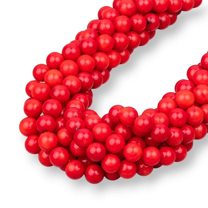 Bamboo Coral Red Round Smooth 07mm Clear