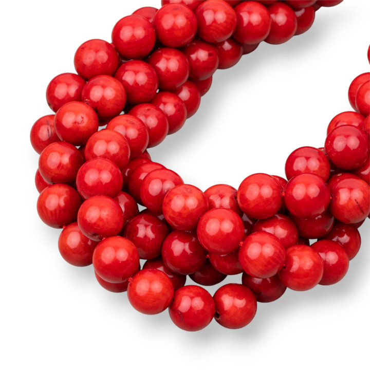 Sardinia Red Bamboo Coral Round Smooth 07mm