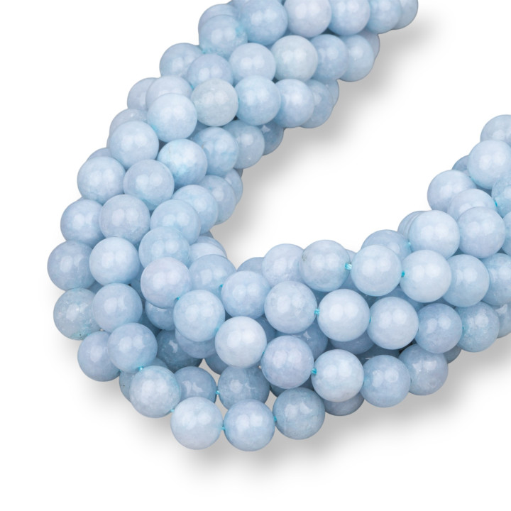 Jade Aigue Marine Lisse Rond 08mm
