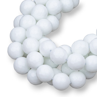 Agate Blanche Synt Facette 12mm