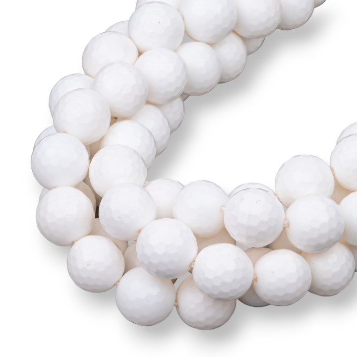 Coquillage Blanc Facette 12mm