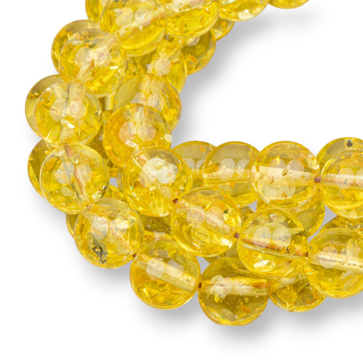 Transparent Jaune Ambre Imitation Résine Lisse Rond 10mm