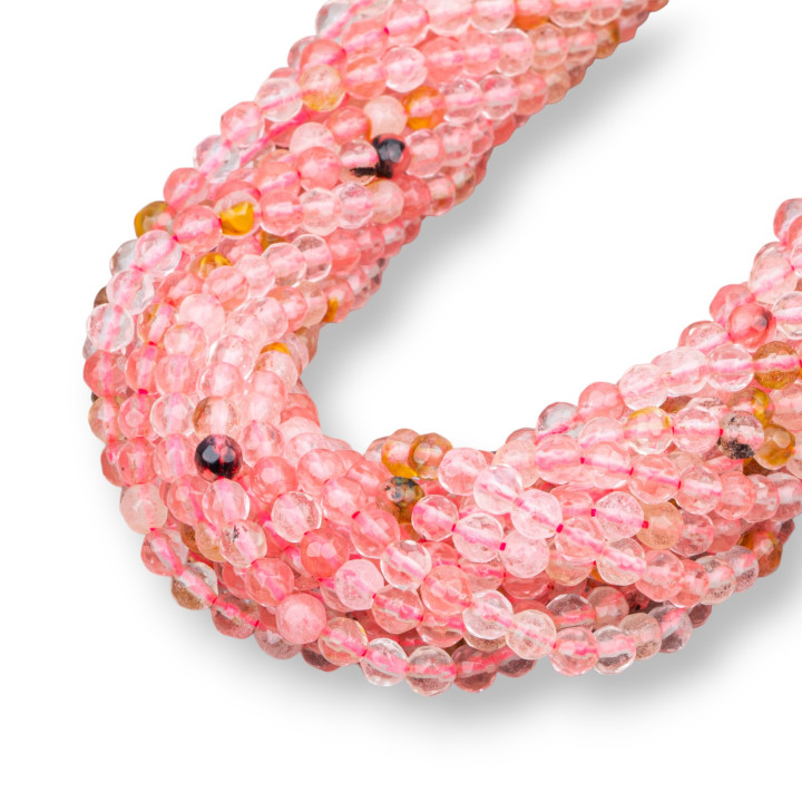 Obsidienne Rouge Noble (Quartz Cerise) Mélange Facetté 04mm