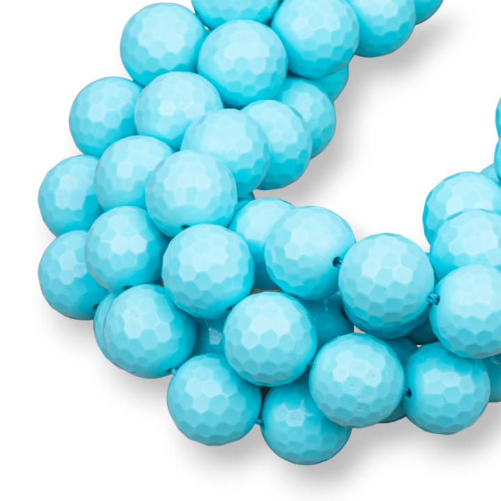 Pâte Turquoise Facette 18mm
