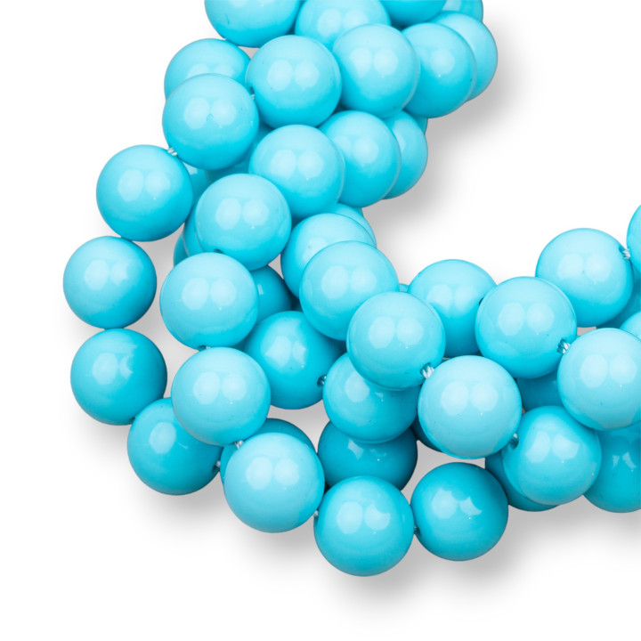 Smooth Round Turquoise Paste 16mm