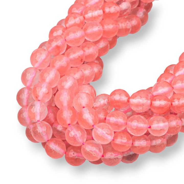 Noble Red Obsidian (Cherry Quartz) Faceted 08mm