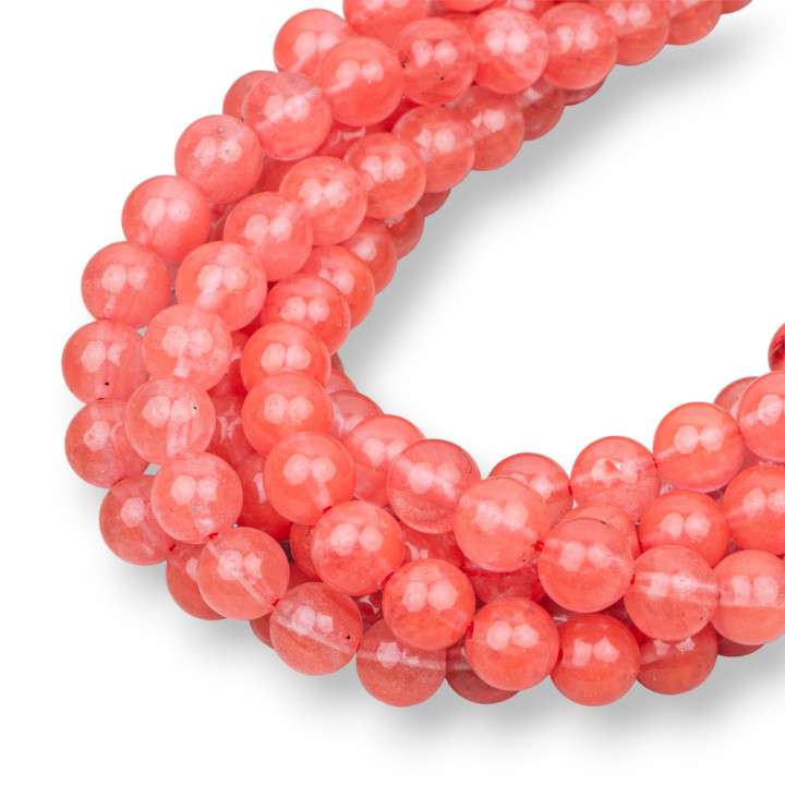 Obsidienne Rouge Noble (Quartz Cerise) Ronde Lisse 08mm