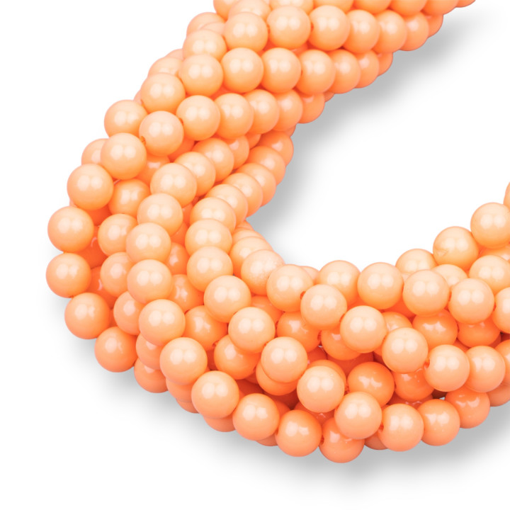 Pâte De Corail Rose Rond Lisse 06mm Orange Clair