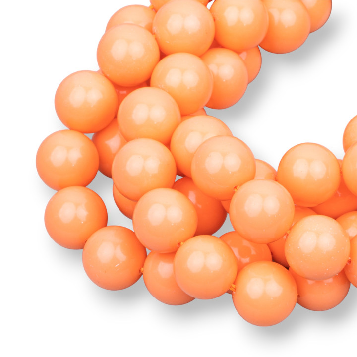 Glatte runde rosa Korallenpaste 12 mm hellorange