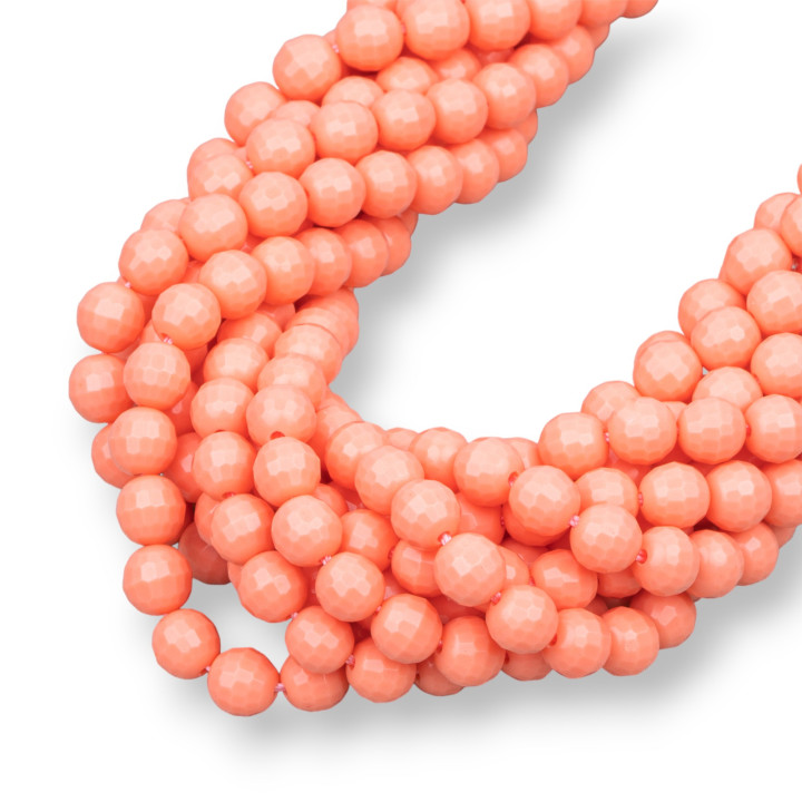 Pasta Coral Rosa Facetado 06mm