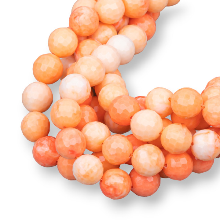 Faceted Angel Skin Coral Paste 10mm