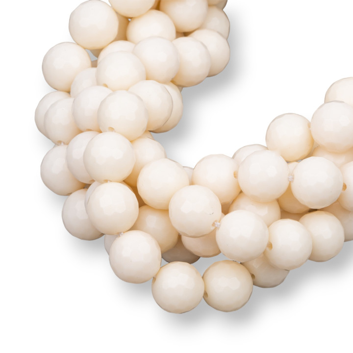 Pasta di Osso Perlina Tonda Sfaccettata 10mm