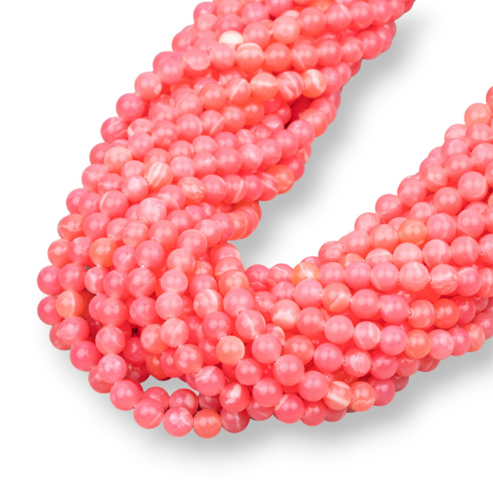 Pâte Ronde Lisse Rhodochrosite 04mm