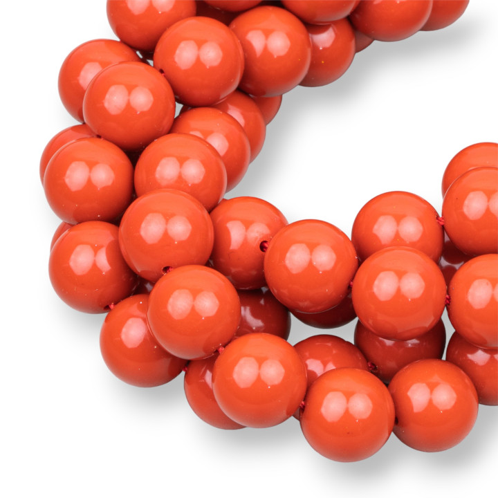 Pâte de Corail Rouge de Sardaigne Lisse Ronde 14mm