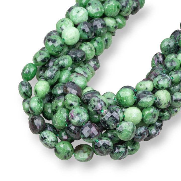 Rubizoisita Moneda Plana Redonda Facetada Cortada a Máquina 8mm