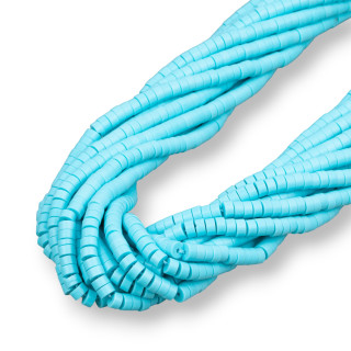 Turquesa Pasta Rondelle Tubular 4x2mm