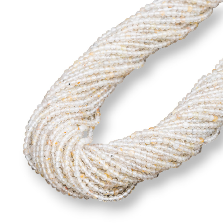 Quarzo Ematoide Giallo Perlina Tonda Sfaccettata Diamond Cut 2,5mm