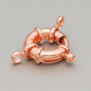 Nickelfree Round Brass Clasp 15mm 45pcs Rose Gold