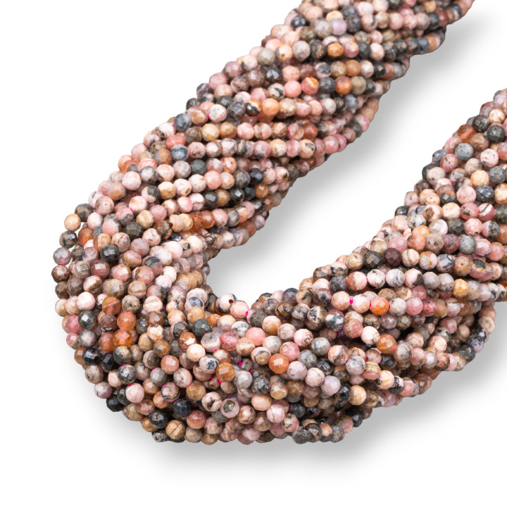 Rhodochrosite à facettes brute taillée en diamant 3,0 mm