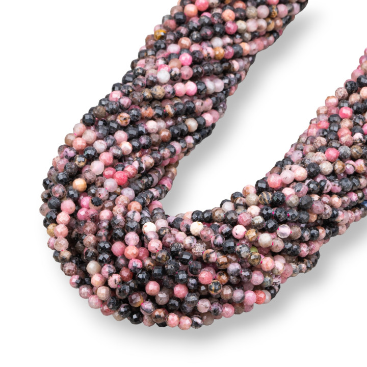 Rhodonite foncée taillée en diamant à facettes 3,2 mm