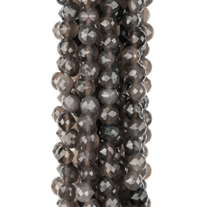 Ágata Gris Briolette Gotas Facetadas MachineCut 5-6mm