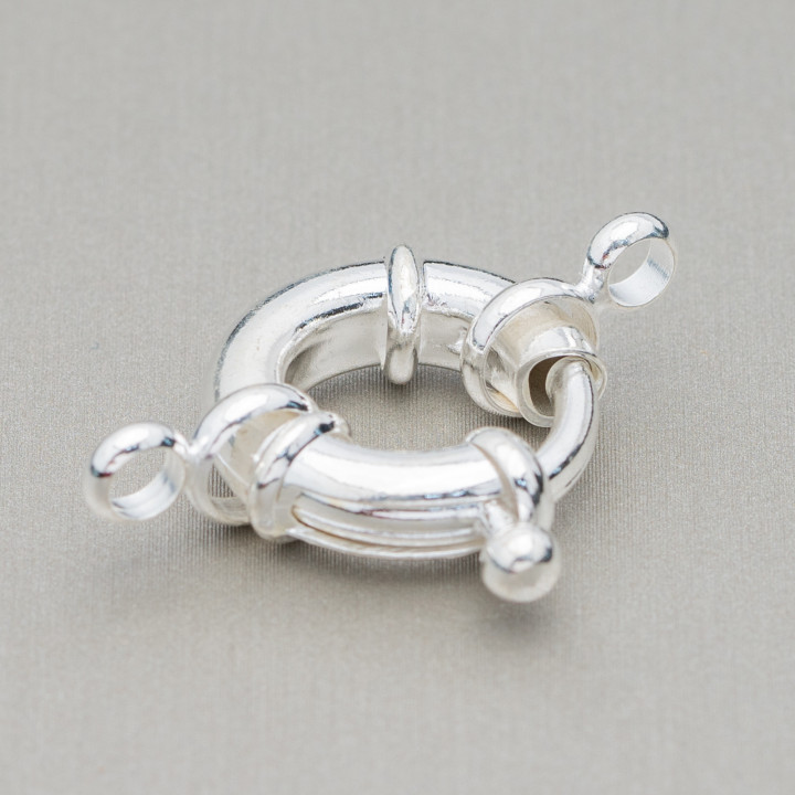 Nickelfree Round Brass Clasp 17mm 40pcs Silver