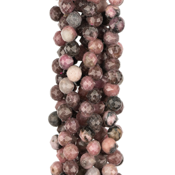 Gotas de rodonita oscura Briolette Faceted MachineCut 5-6mm