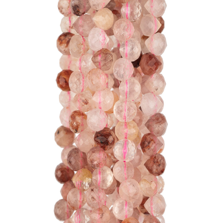 Hämatoide Quarz-Briolette-Tropfen, facettiert, maschinell geschliffen, 7 mm